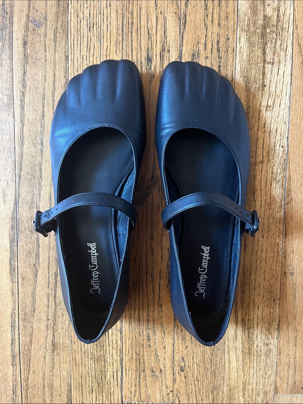 Black Mary Jane Ballet Flats with Strap